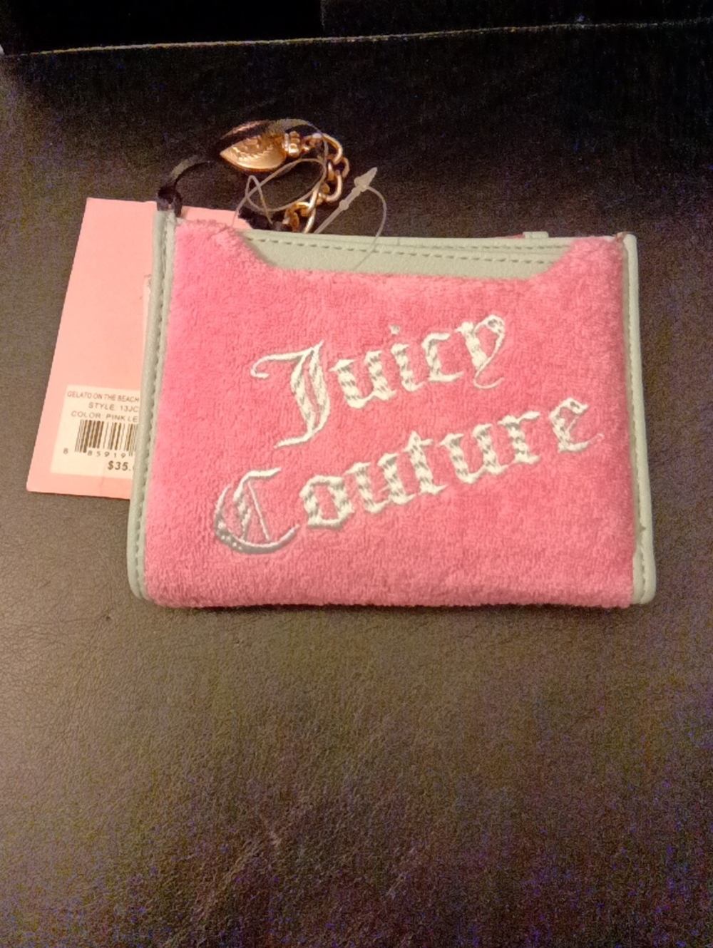 Juicy Couture Pink Terry Card Holder Wallet NWT